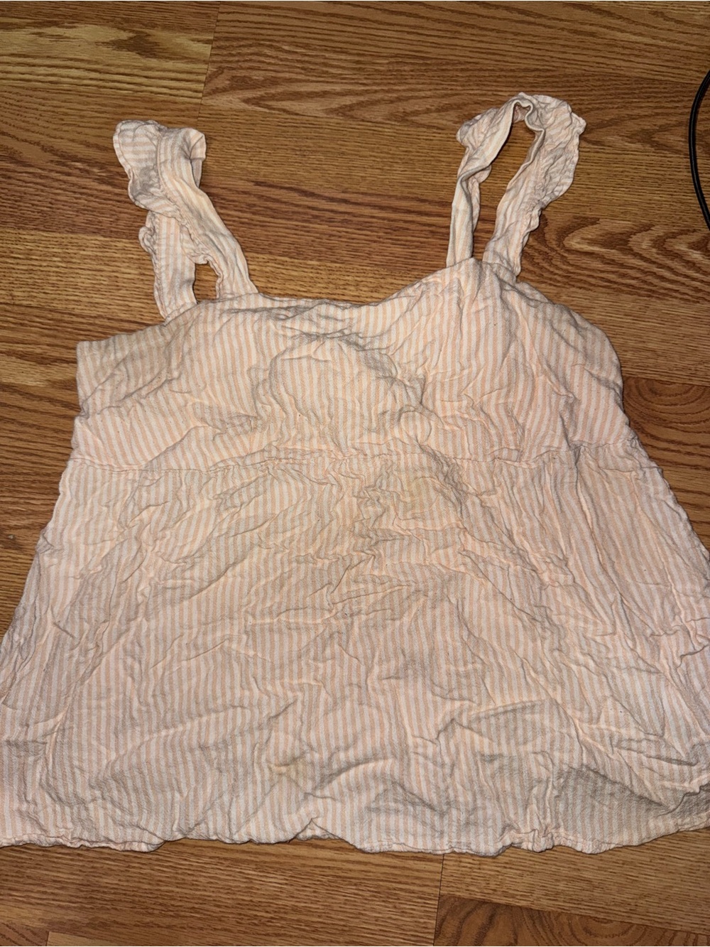 Women’s Striped Sleeveless Maternity Tank Top - Peach